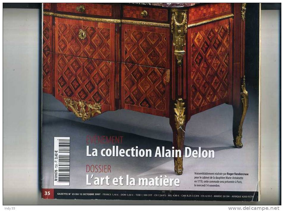 - LA GAZETTE DE L'HOTEL DROUOT . N°35 2007 . LA COLLECTION ALAIN DELON - Magazines & Catalogs