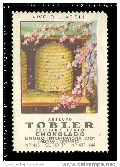 Old Original German Poster Stamp (cinderella Reklamemarke Vignette) Bee Hives Honey Beekeeping Biene Nesselsucht - Abejas