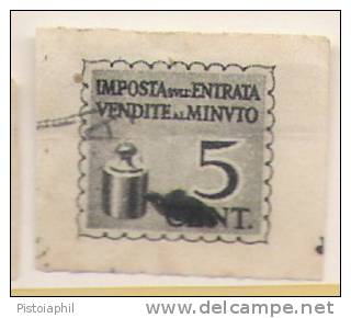 Imposta Vendite Al Minuto: Cent. 5  Usata - Revenue Stamps