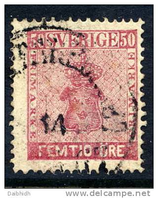 SWEDEN 1858 50 öre Pale Rose, Fine Used..    Michel 12a - Used Stamps