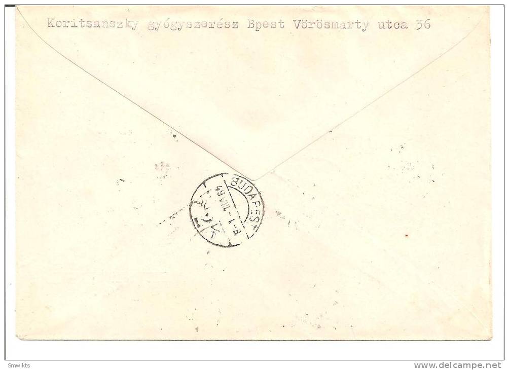 FDC Enveloppe 1er Jour En Recommandé Cachet De Budapest Du 31/07/1949 (lot 11) - FDC