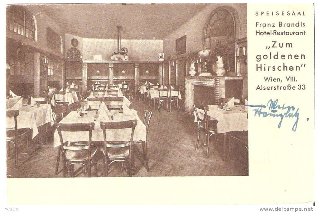 AK 474  Wien - Franz Brandls Hotel  " Zum Goldenen Hirschen " / Speisesaal Um 1939 - Sonstige & Ohne Zuordnung