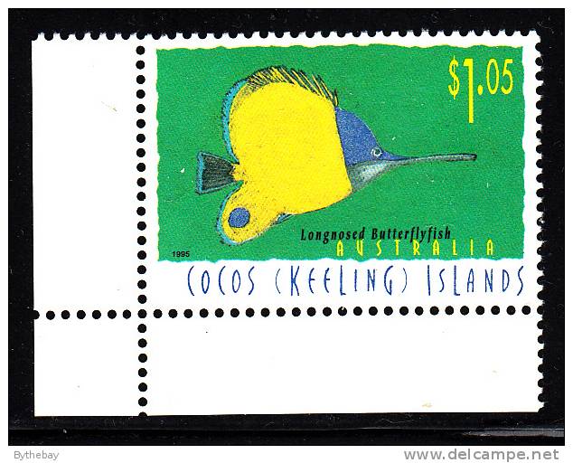 Cocos Islands MNH Scott #313 $1.05 Longnosed Butterflyfish - Cocos (Keeling) Islands