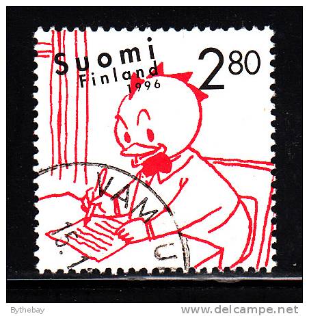 Finland Used Scott #1020 2.80m 'Kieku' Writing Letter By Asmo Alho - Finnish Comic Strips - Usados
