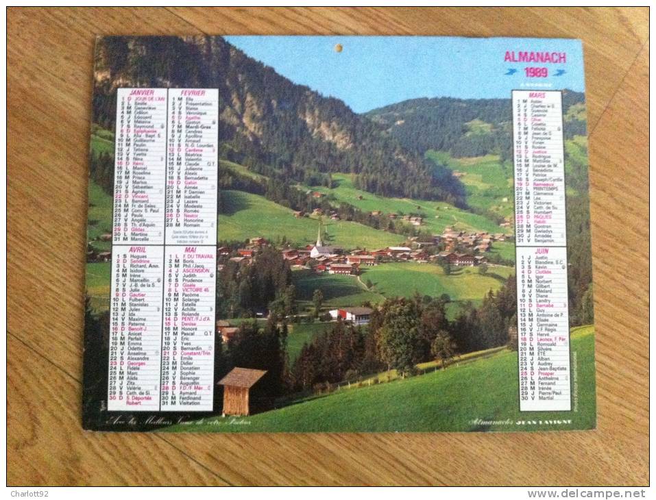 Calendrier Grand Format JEAN LAVIGNE 1989 LE BICENTENAIRE 1789 1989 Le Tyrol Joies De La Neige - Big : 1981-90