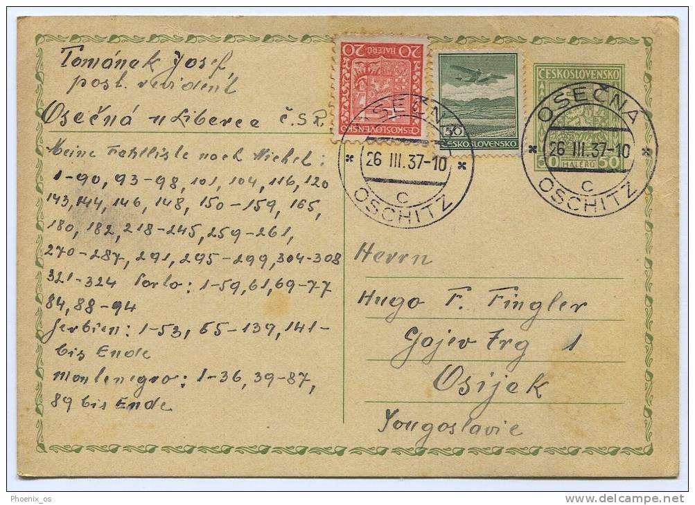 Czech Republic - OSE&#268;NA, Liberec, 1937. - Cartes Postales