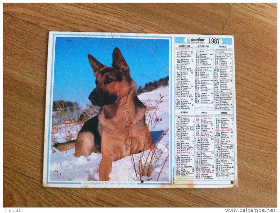 Calendrier Grand Format 1987 Oberthur - Big : 1981-90