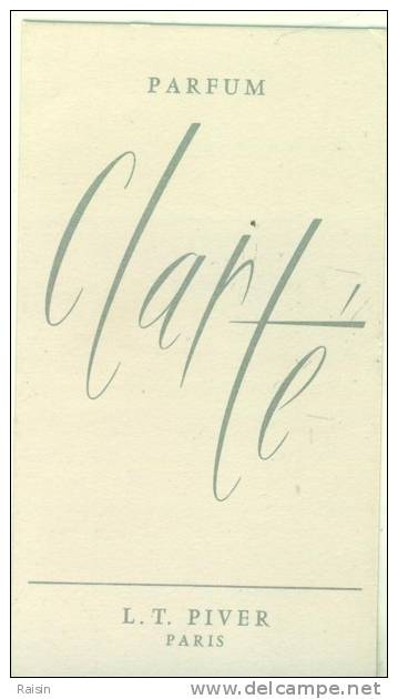 Carte L.T. Piver Parfum Clarté  Vierge TBE - Oud (tot 1960)