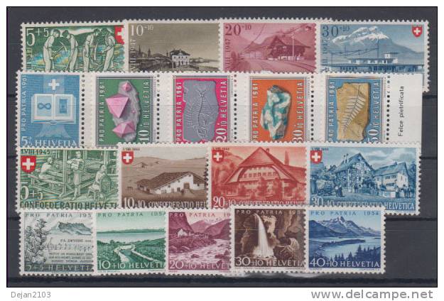 Switzerland 4 Complete Series Pro Patria MNH ** - Unused Stamps