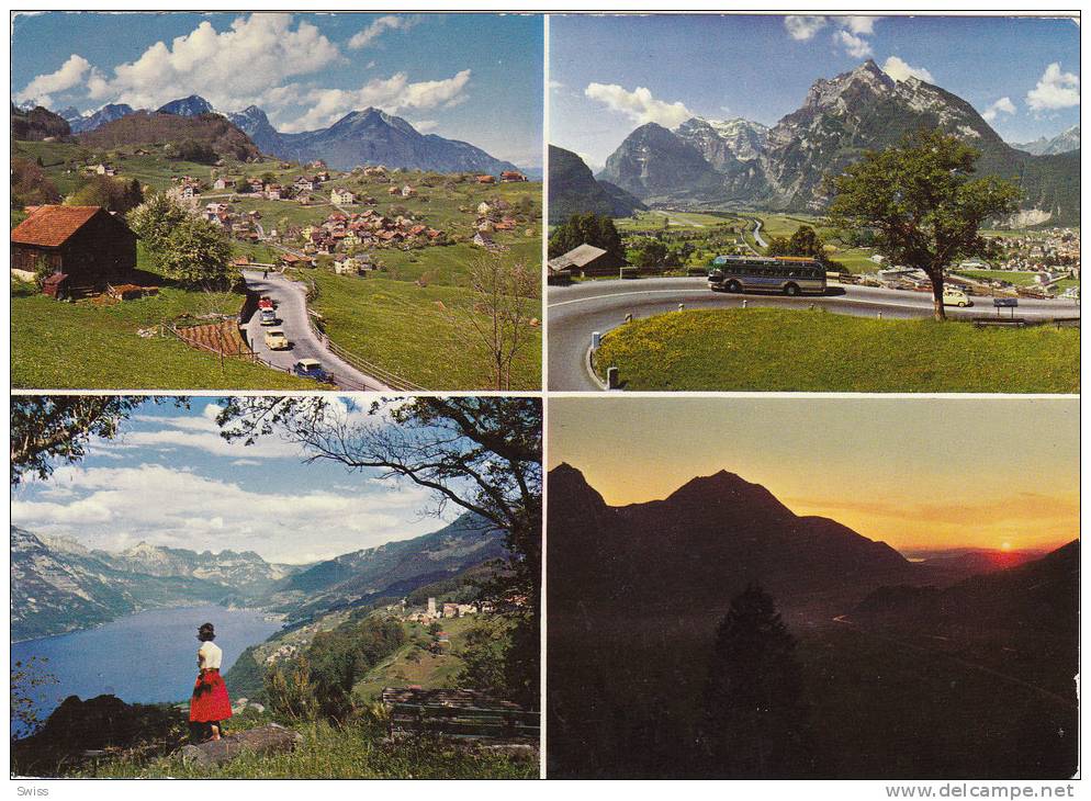 WALENSEE-HÖHENSTRASSE  BEI FILZBACH    AUTOBUS - Filzbach