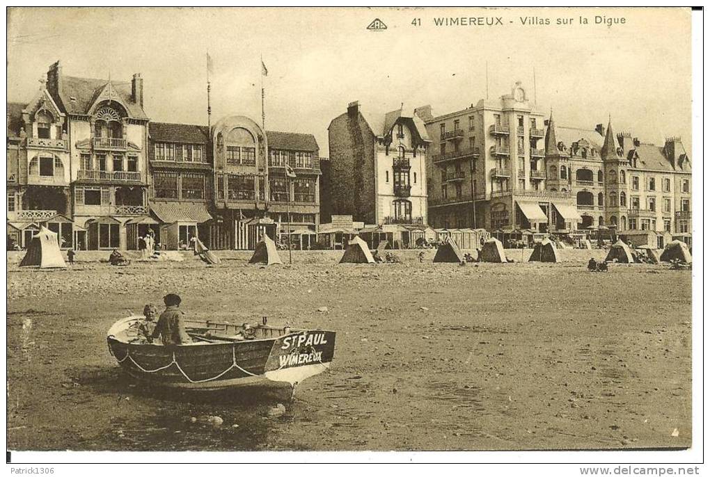 CPA  WIMEREUX, Villas Sur La Digue, Barque St Paul  6903 - Altri & Non Classificati