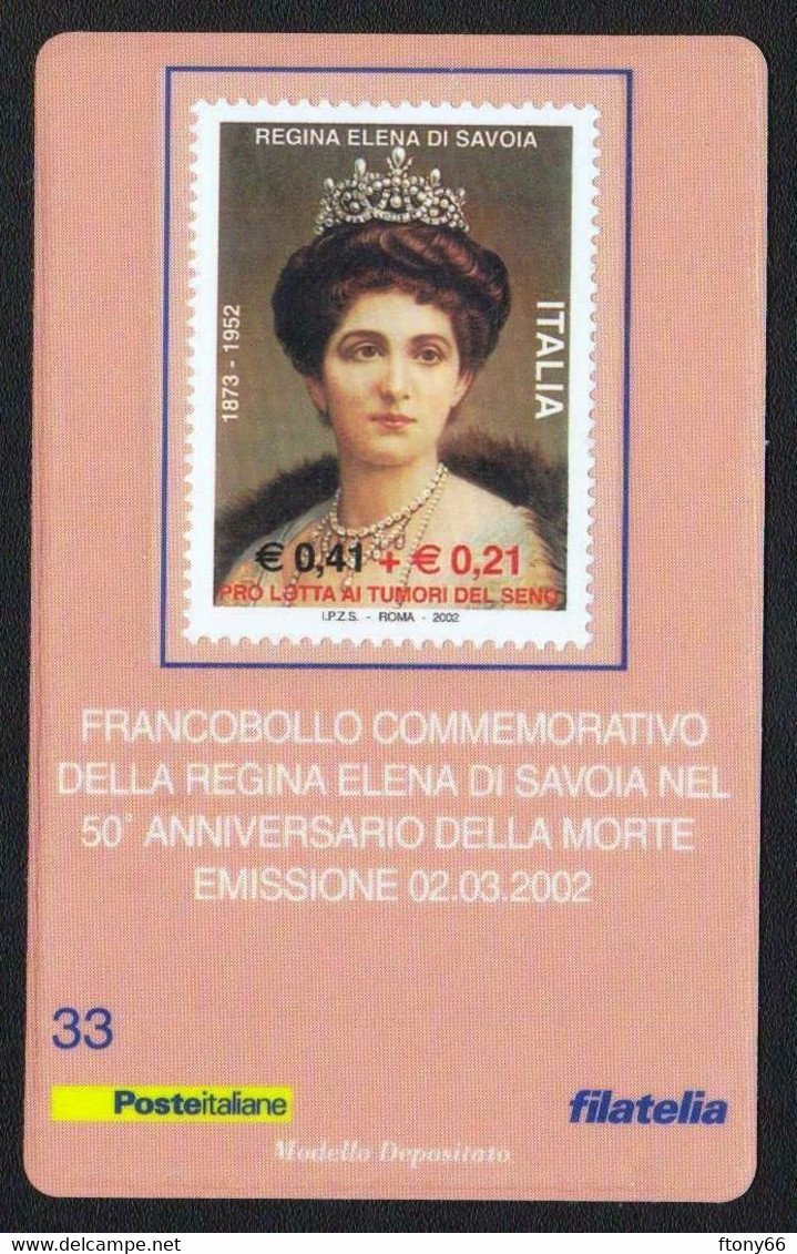 CG 2002 Tessera Filatelica Regina Elena Di Savoia - Philatelic Cards