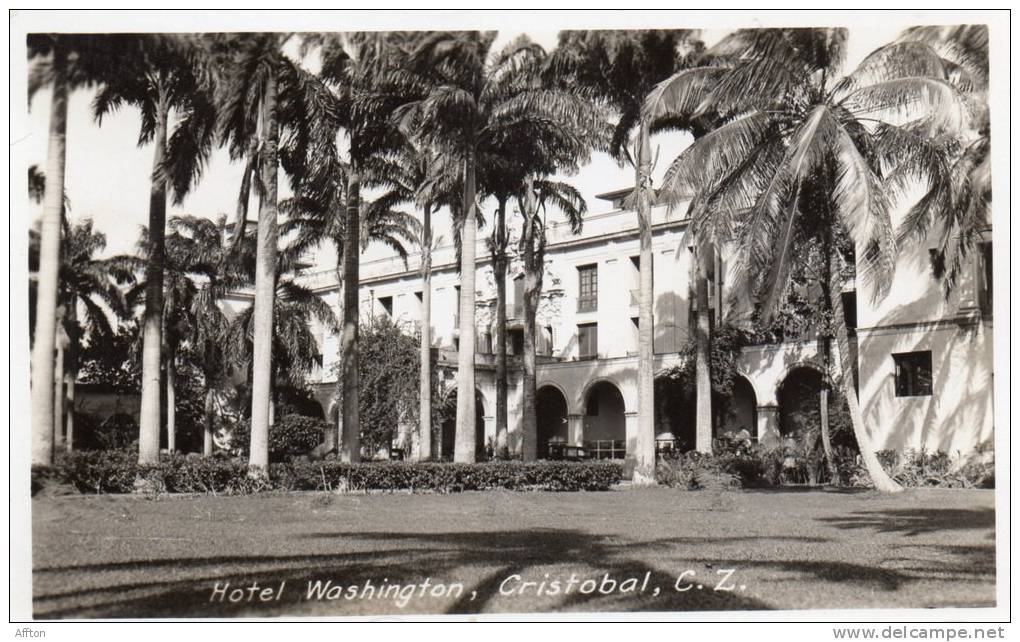 Hotel Washington Cristobal Panama Old Real Photo Postcard - Panama