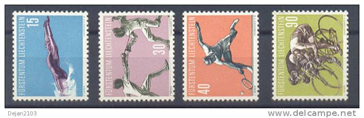 Liechtenstein Sport-swimming,tennis 1958 MNH ** - Neufs