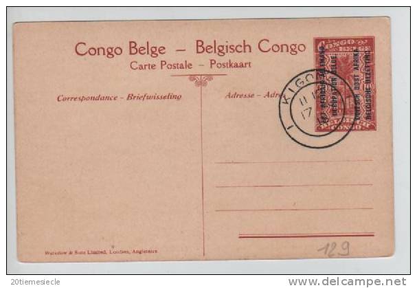 Belgisch Congo Belge CP Vue 9(10 C) Surchargé Est Africain Allemand Occupation Belge Unused AP200 - Entiers Postaux