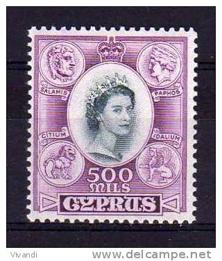 Cyprus - 1955 - 500 Mils Definitive - MH - Chypre (...-1960)