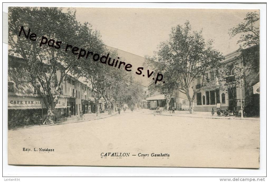 - CAVAILLON - Cours Gambetta, Café Bar Des... , Non écrite, Très  Bon état, Scans. - Cavaillon