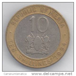 KENIA 10 SHILLINGS 1994 BIMETALLICA - Kenia