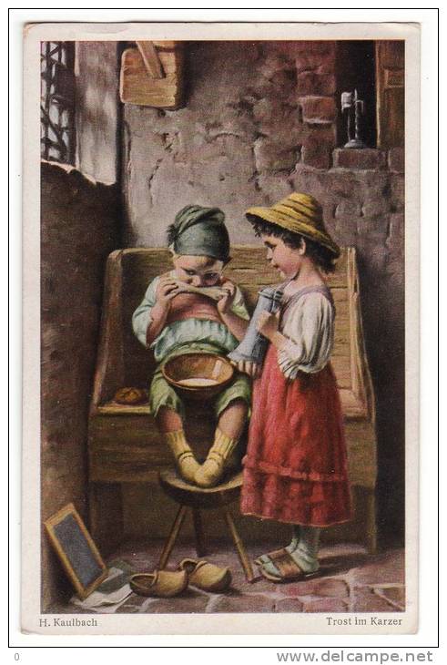 ILLUSTRATORS H. KAULBACH CHILDREN "SOLACE INCARCERATED" Nr. 777 OLD POSTCARD - Kaulbach, Hermann