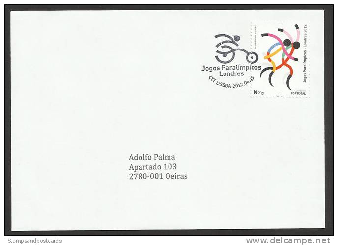 Portugal Jeux Paralympiques London 2012 FDC Cachet Lisbonne Paralympic Games FDC Lisbon Postmark - Eté 2012: Londres