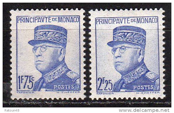 N° 165/166-  -   Neuf*  -   Prince Louis II    -Monaco - Neufs