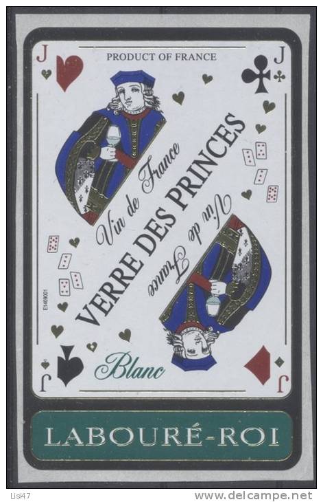 THEME CARTES A JOUER étiquette De Vin BLANC LABOURÉ-ROI - LE VALET - Playing-cards