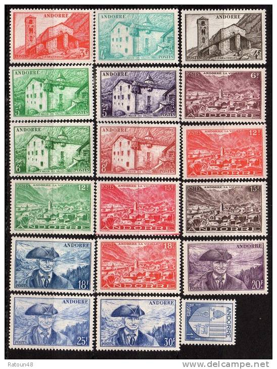 Série N° 119 à 137 (sauf 127)-   Neuf*   -  Paysages    -    Andorre - Unused Stamps