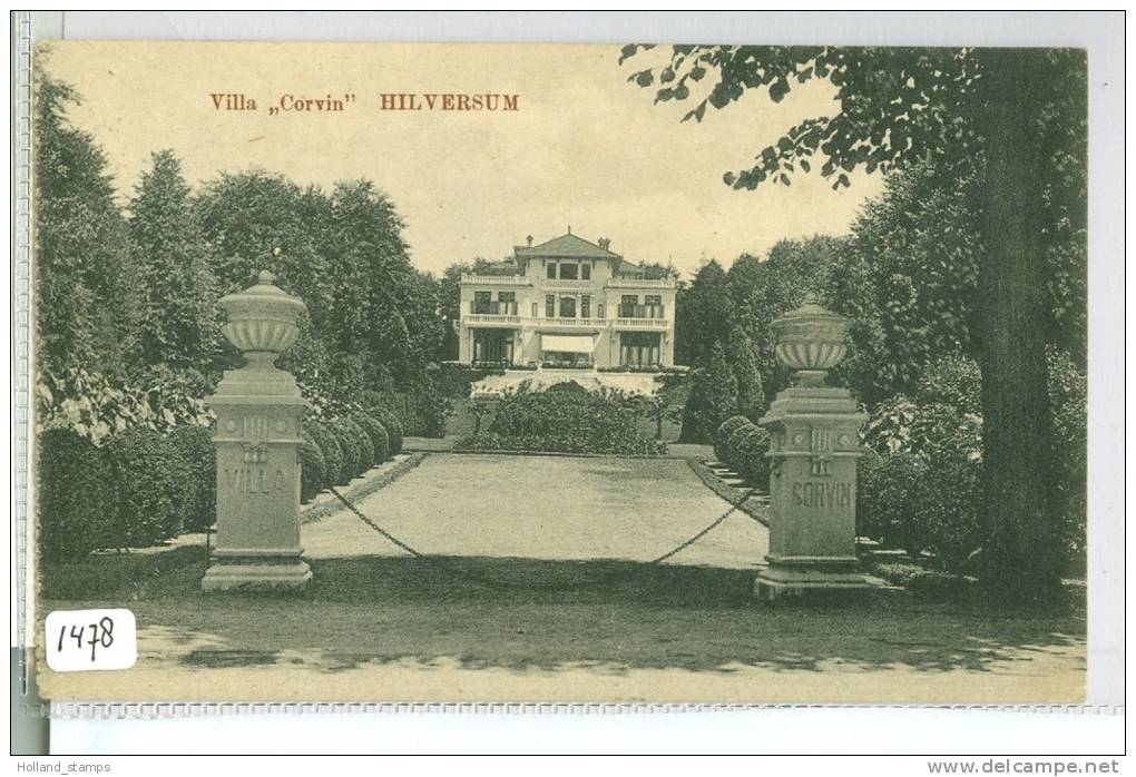 ANSICHTKAART * HILVERSUM * VILLA "CORVIN" GELOPEN IN 1909 NAAR GRONINGEN  (1478) - Hilversum