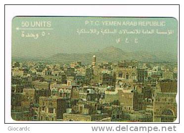 YEMEN ARAB REPUBLIC   - P.T.C. ( GPT) - 1992   VIEW OF SAN'A CODE 1YEMA - USED  -  RIF. 904 - Yemen