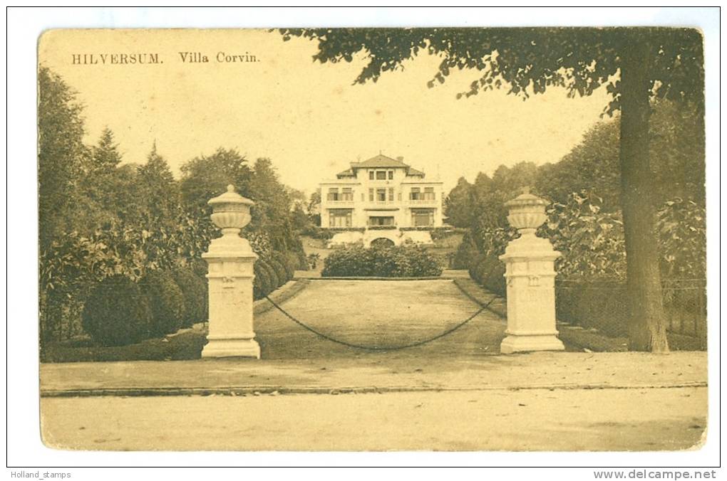 ANSICHTKAART * HILVERSUM * VILLA "CORVIN" GELOPEN IN 1910 Naar TILBURG  (1478a) - Hilversum