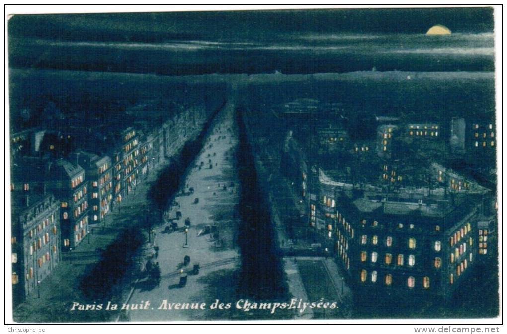 CPA Paris La Nuit, Avenue Des Champs Elysées (pk6045) - Paris La Nuit