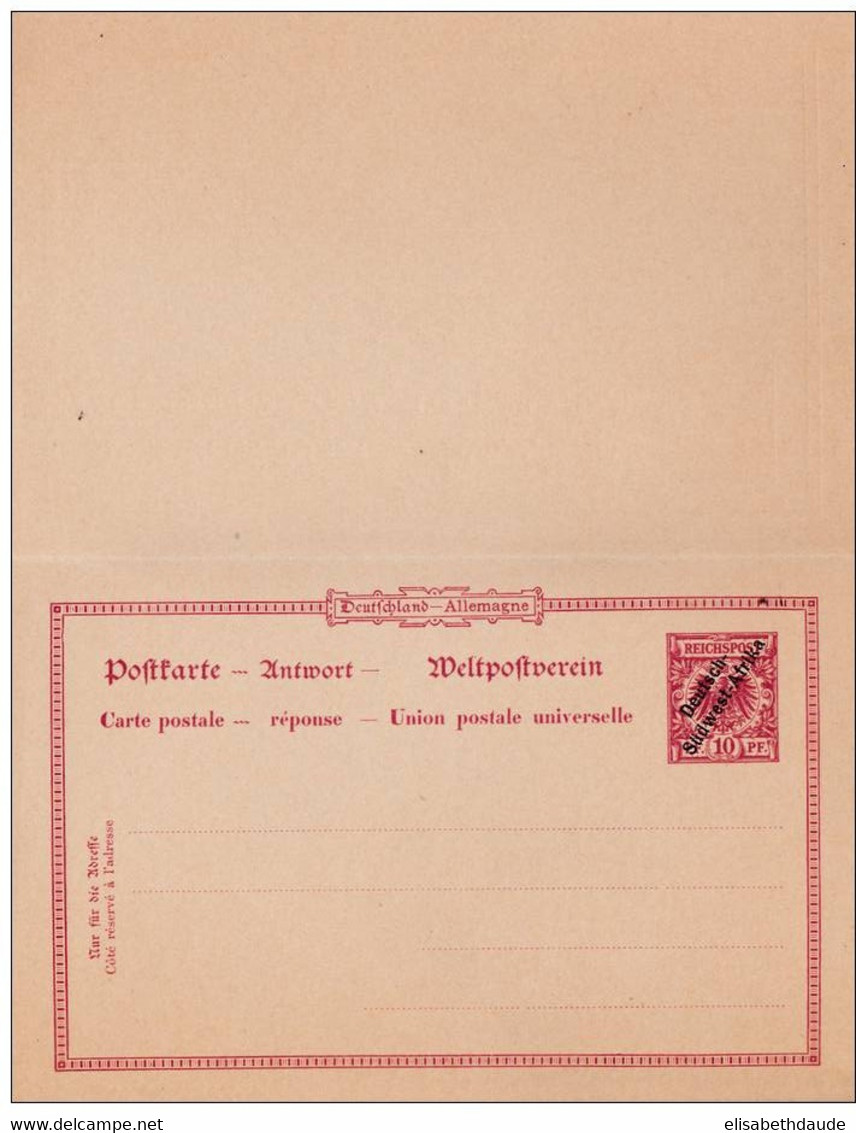 SÜDWESTAFRIKA - 1896 - CARTE ENTIER POSTAL Avec REPONSE PAYEE NEUVE - MICHELNr. P4b - COTE = 35 EUROS - German South West Africa