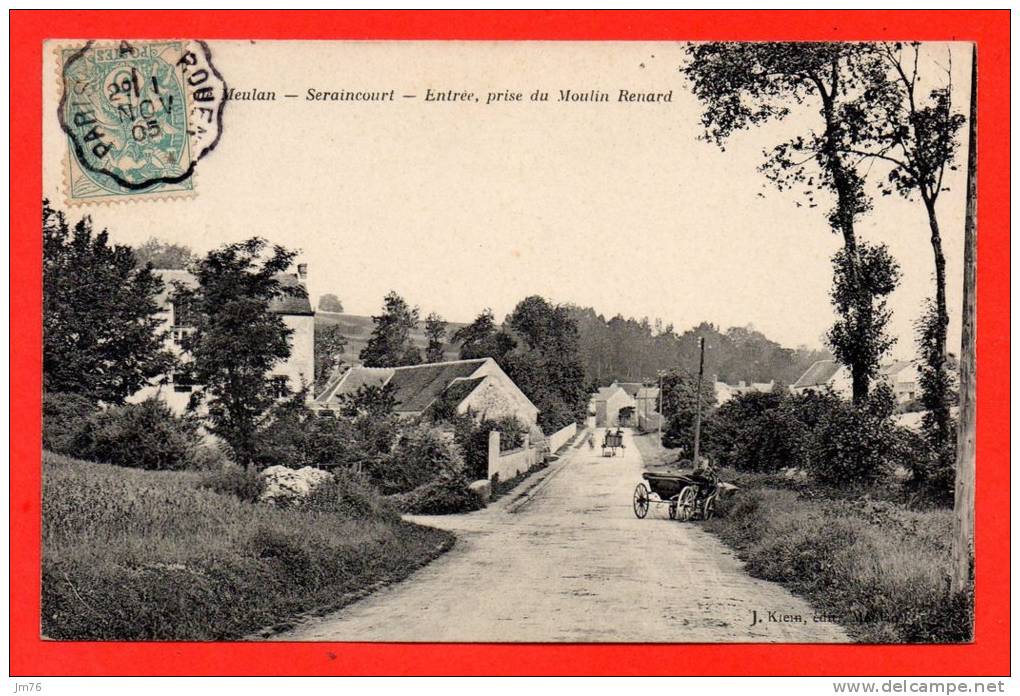 Environs De Meulan - SERAINCOURT - Entrée Prise Du Moulin Renard. (animation Attelage) - Seraincourt