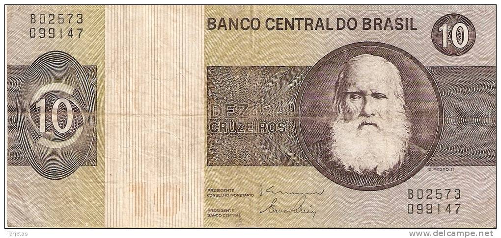 BILLETE DE BRASIL DE 10 CRUZEIROS (BANK NOTE) - Brasil