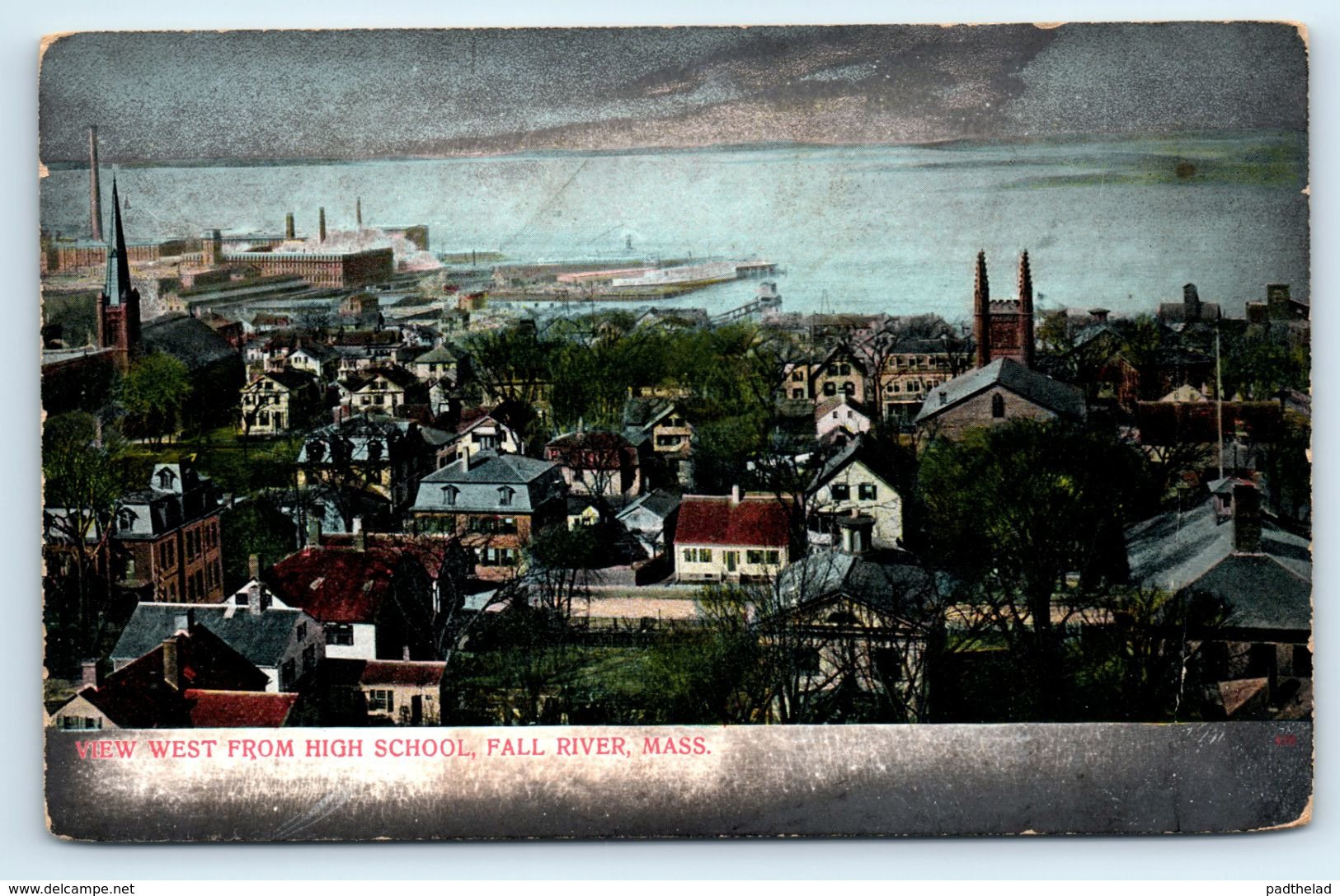 POSTCARD FALL RIVER MASS MA USA UNPOSTED PANORAMA MASSACHUSETTS INDUSTRIAL SCENE - Fall River