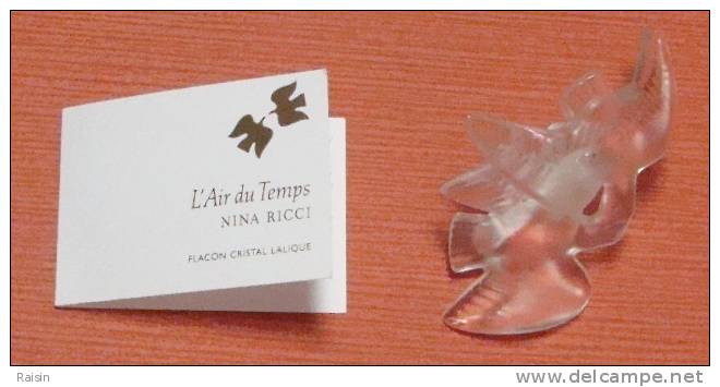 Nina Ricci L'Air du Temps Flacon cristal Lalique vide 15ml avec son coffret TBE