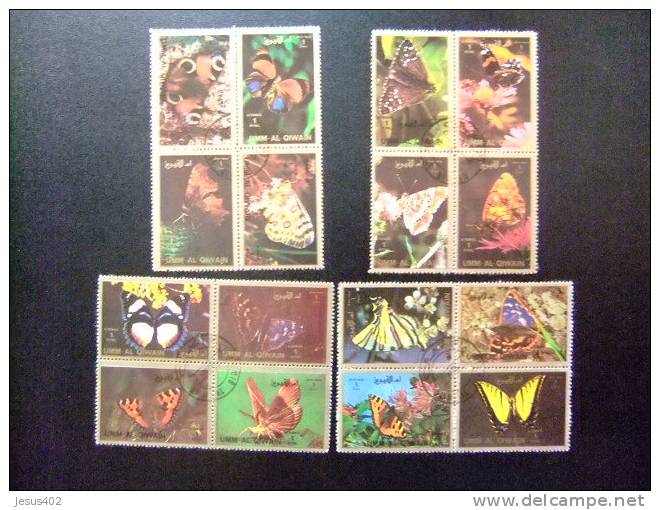 UMM AL QIWAIN  1973   16 SELLOS   MARIPOSAS - Papillons