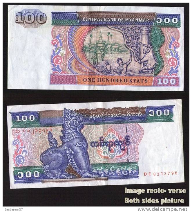 Billet De Banque Nota Banknote Bill 100 One Hundred Kyats CENTRAL BANK OF MYANMAR - Myanmar