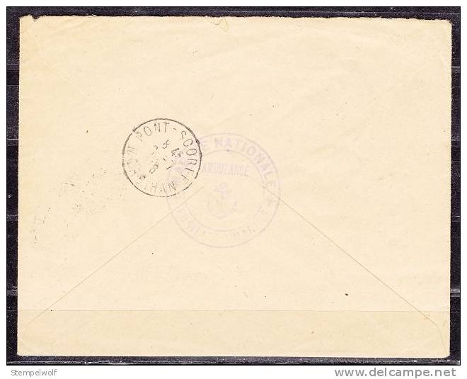 Brief, Marine Nationale Ambulance, Vignette Ypres, Stempel Tresor Et Postes + AK-Stempel Pont-Scorff 1918? (37100) - Sonstige & Ohne Zuordnung