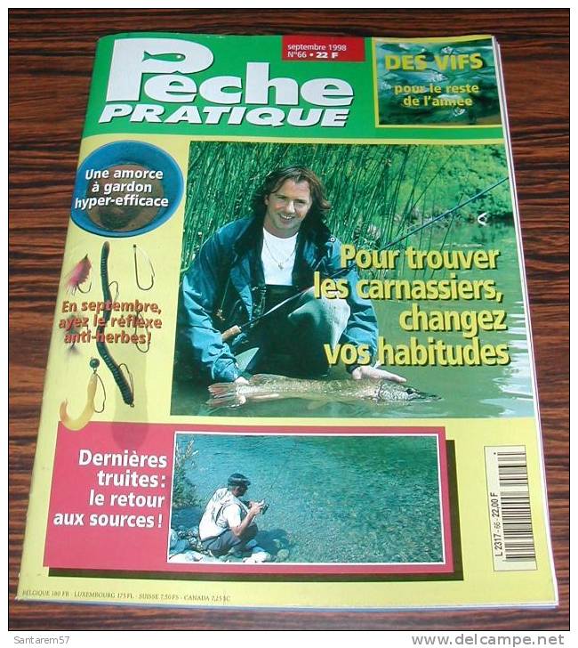 Revue MAGAZINE Pêche Pratique N° 66 Septembre 1998 - Jagen En Vissen