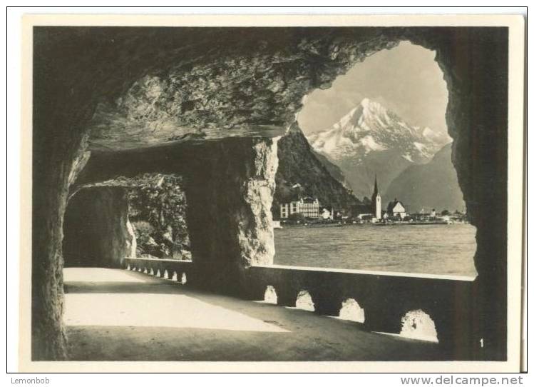 Switzerland, Axenstreet With Fluelen And Mt. Bristenstock Mini Real Photo [12605] - Other & Unclassified