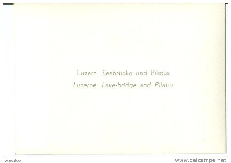 Switzerland, Luezern, Lucerne, Lake-bridge And Pilatus Mini Photo [12607] - Other & Unclassified