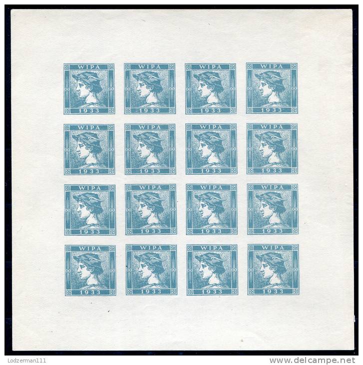 WIPA 1933 Merkur Bogen (commem. Sheet) - Unused Stamps