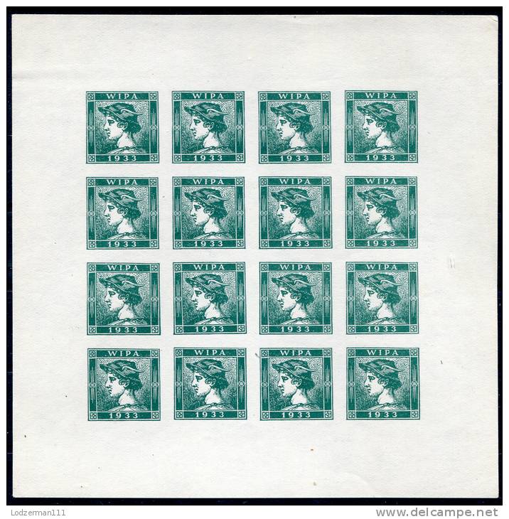 WIPA 1933 Merkur Bogen (commem. Sheet) - Unused Stamps