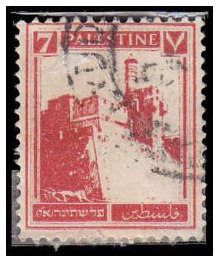 Palestine Scott # 69, 7m Deep Red (1927) Citadel At Jerusalem, Used - Palestina