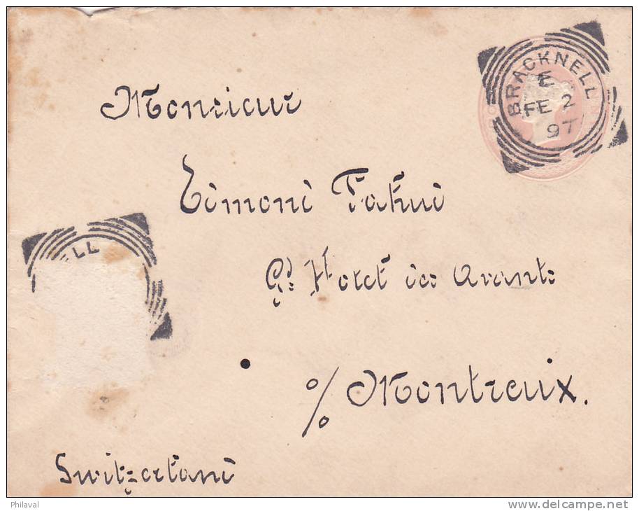 GRANDE BRETAGNE : Entier Postal Oblitéré Bracknell Le 2 Fèvrier 1897 - Entiers Postaux