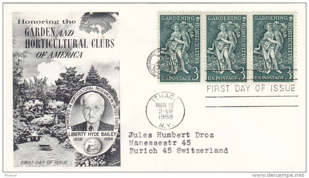 Garden And Horticultural Clubs Of América - First Day Off Issue - 15 Mar 1958 - 1951-1960