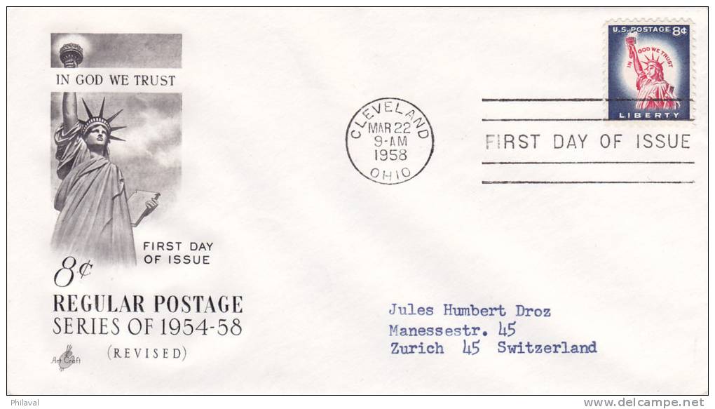 Regular Postage Series Of 1954 - 1958 - First Day Off Issue - 22 Mar 1958 - 1951-1960