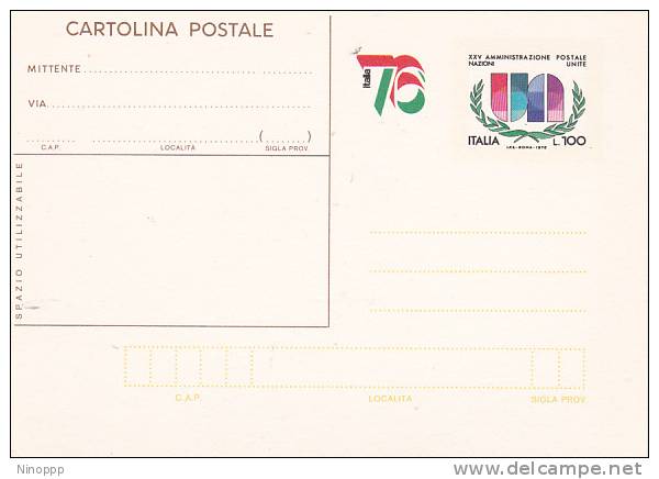 Italy 1976  UN  25th Anniversary  Unused Postal Card - Andere & Zonder Classificatie