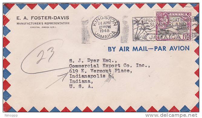 Jamaica 1948 Air Mail Cover Sent To USA - Jamaique (1962-...)